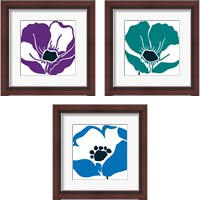 Framed 'Pop Art Floral 3 Piece Framed Art Print Set' border=