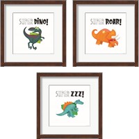 Framed 'Super Dino 3 Piece Framed Art Print Set' border=