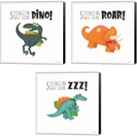 Framed Super Dino 3 Piece Canvas Print Set