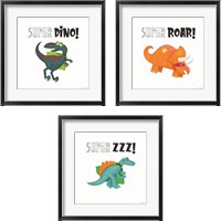 Framed Super Dino 3 Piece Framed Art Print Set