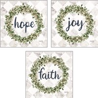 Framed Faith Eucalyptus Wreath 3 Piece Art Print Set