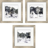 Framed 'December Landscape 3 Piece Framed Art Print Set' border=