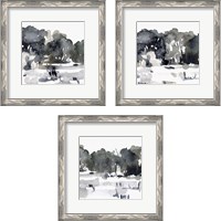 Framed 'December Landscape 3 Piece Framed Art Print Set' border=