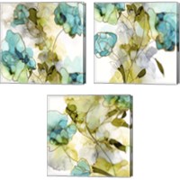 Framed 'Flower Facets 3 Piece Canvas Print Set' border=