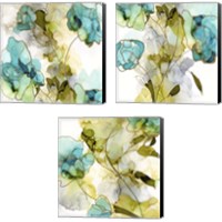 Framed 'Flower Facets 3 Piece Canvas Print Set' border=