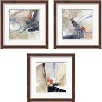 Framed 'Abstract Coordinates 3 Piece Framed Art Print Set' border=