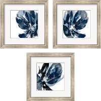 Framed 'Blue Exclusion 3 Piece Framed Art Print Set' border=