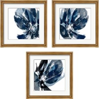 Framed 'Blue Exclusion 3 Piece Framed Art Print Set' border=