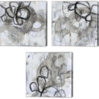 Framed 'Neutral Swipe 3 Piece Canvas Print Set' border=