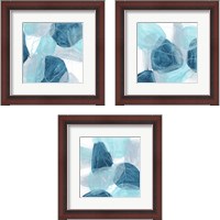 Framed 'Blue Trance 3 Piece Framed Art Print Set' border=