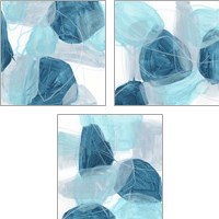Framed Blue Trance 3 Piece Art Print Set