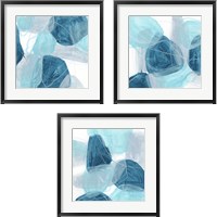 Framed Blue Trance 3 Piece Framed Art Print Set