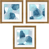 Framed 'Blue Trance 3 Piece Framed Art Print Set' border=