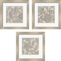 Framed 'Silvertone Garden 3 Piece Framed Art Print Set' border=