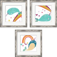 Framed Happy Narwals 3 Piece Framed Art Print Set