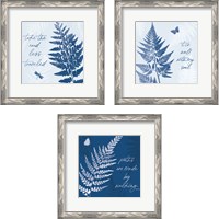 Framed 'True Blue 3 Piece Framed Art Print Set' border=