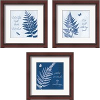 Framed True Blue 3 Piece Framed Art Print Set