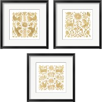 Framed 'Otomi Elegance 3 Piece Framed Art Print Set' border=