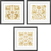 Framed 'Otomi Elegance 3 Piece Framed Art Print Set' border=
