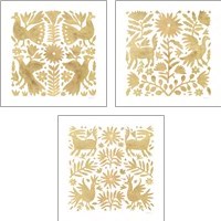Framed 'Otomi Elegance 3 Piece Art Print Set' border=