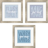Framed Bathroom Advice 3 Piece Framed Art Print Set