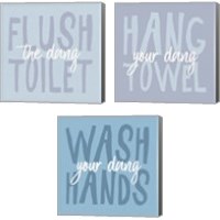Framed Bathroom Advice 3 Piece Canvas Print Set