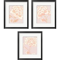 Framed Flora Chinoiserie Textured Terra 3 Piece Framed Art Print Set