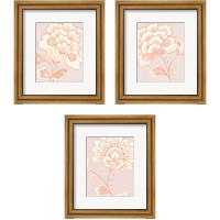 Framed Flora Chinoiserie Textured Terra 3 Piece Framed Art Print Set