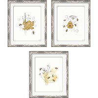 Framed Bees and Botanicals 3 Piece Framed Art Print Set