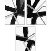Framed 'Angular Pulse 3 Piece Art Print Set' border=