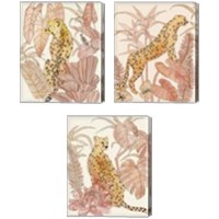 Framed Blush Cheetah 3 Piece Canvas Print Set
