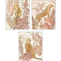 Framed Blush Cheetah 3 Piece Art Print Set