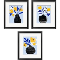 Framed 'Ruffled Vase 3 Piece Framed Art Print Set' border=
