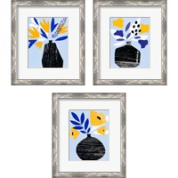 Framed 'Ruffled Vase 3 Piece Framed Art Print Set' border=