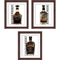 Framed 'Bourbon Whiskey 3 Piece Framed Art Print Set' border=