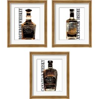 Framed 'Bourbon Whiskey 3 Piece Framed Art Print Set' border=