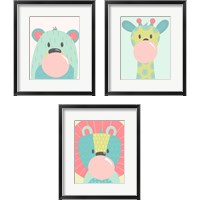 Framed Colorful Kids Animals 3 Piece Framed Art Print Set