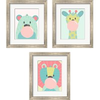 Framed Colorful Kids Animals 3 Piece Framed Art Print Set