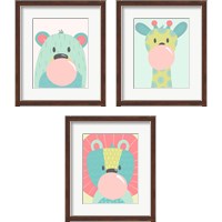 Framed Colorful Kids Animals 3 Piece Framed Art Print Set