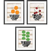 Framed 'Bowl of Fruit 3 Piece Framed Art Print Set' border=