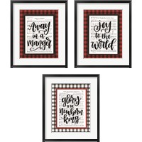 Framed 'Christmas Carol 3 Piece Framed Art Print Set' border=