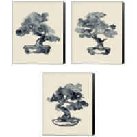 Framed Indigo Bonsai 3 Piece Canvas Print Set