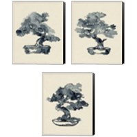 Framed Indigo Bonsai 3 Piece Canvas Print Set