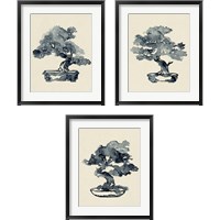 Framed 'Indigo Bonsai 3 Piece Framed Art Print Set' border=