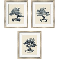 Framed 'Indigo Bonsai 3 Piece Framed Art Print Set' border=