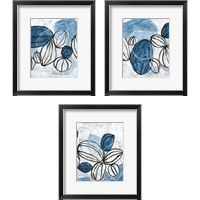 Framed 'Blue Lanterns 3 Piece Framed Art Print Set' border=