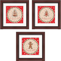 Framed 'Sweet Christmas 3 Piece Framed Art Print Set' border=
