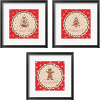 Framed 'Sweet Christmas 3 Piece Framed Art Print Set' border=