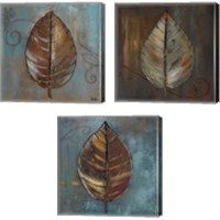 Framed 'New Leaf 3 Piece Canvas Print Set' border=