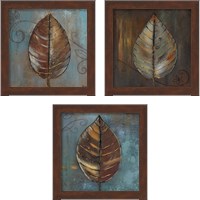 Framed 'New Leaf 3 Piece Framed Art Print Set' border=